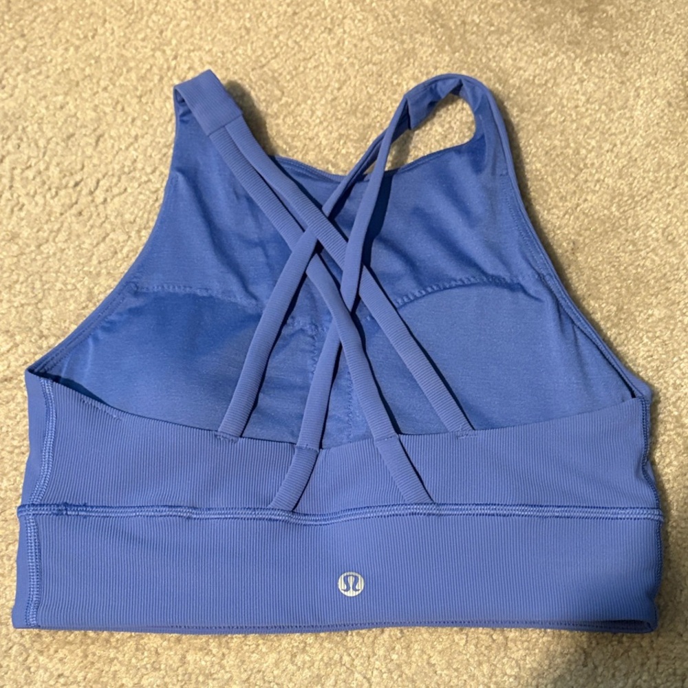 lululemon athletica Strappy Crossback Sports Bra in Periwinkle Blue